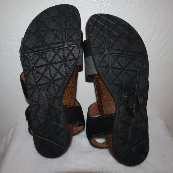 Earth Origins Nubuck Black/Gray Orlene Wide Adjustable Sandals Women's Size 9.5 - Picture 5 of 8